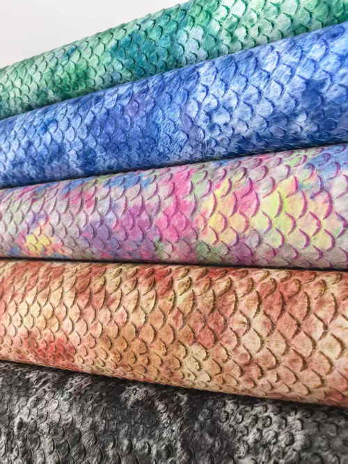 3D Fish Leather/5. 3D Croco & Pearl Fish Skin