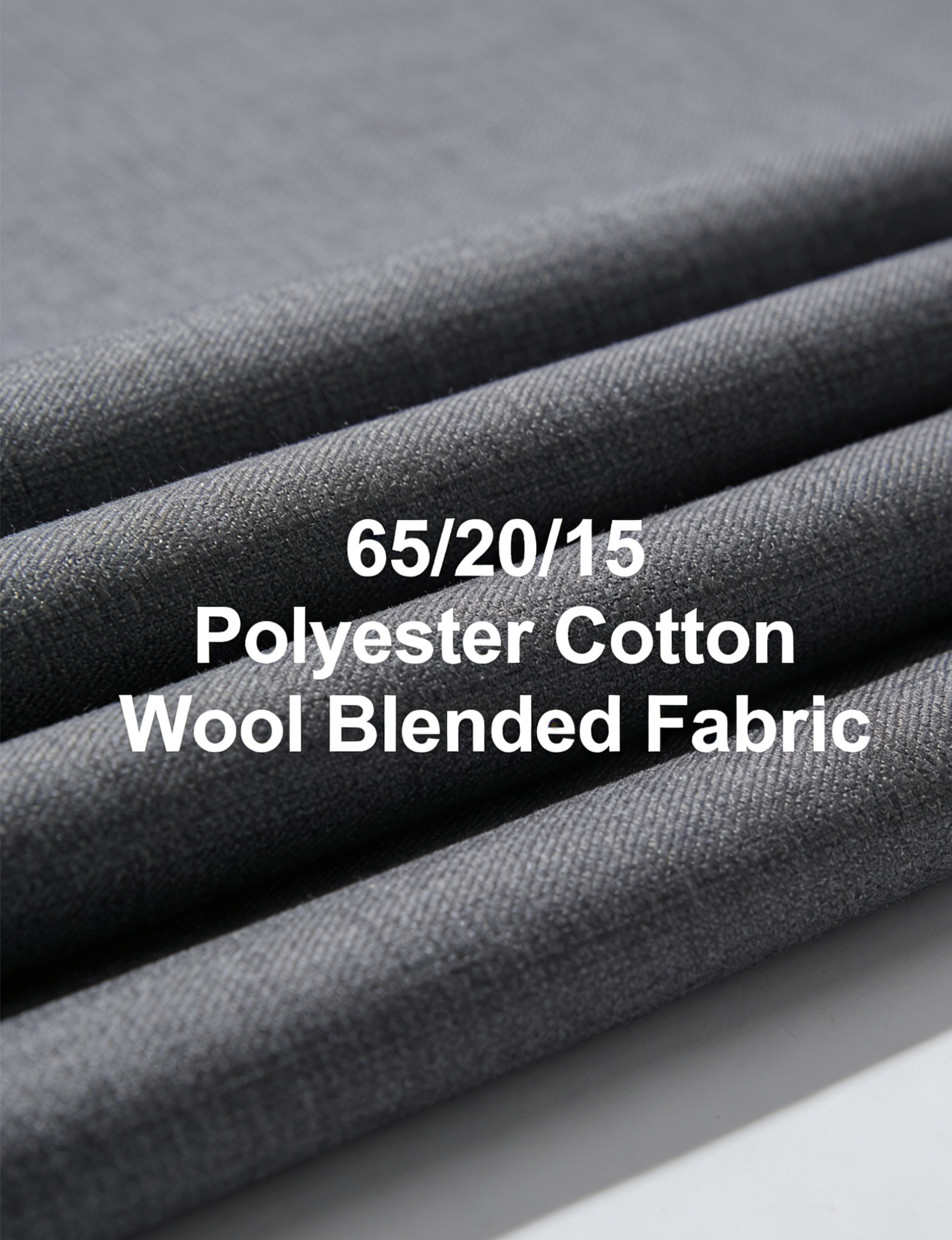 65/20/15 Polyester Cotton Wool Blended Woven Fabric 200-330GSM for Blazer & Work Suits