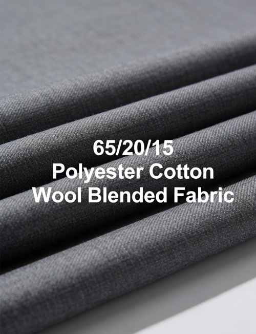 65/20/15 Polyester Cotton Wool Blended Woven Fabric 200-330GSM for Blazer & Work Suits